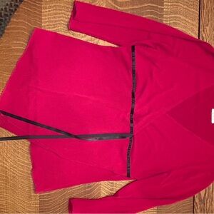 Red Wrap Top with Black Trim